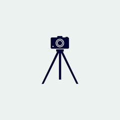 camera tripod icon, vector illustration. flat icon