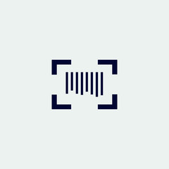 scanning bar code icon, vector illustration. flat icon