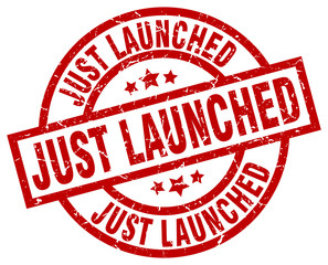 just launched round red grunge stamp