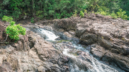 Naklejka na ściany i meble River stream in a tropical rain forest