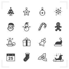 Christmas icons with White Background