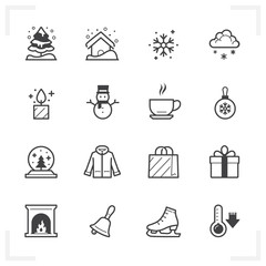 Winter icons with White Background