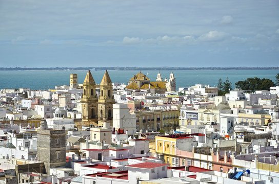 Panorámica aérea de Cádiz. España.