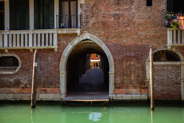 Typical street in Venice, italy.