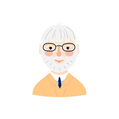 Illustration of old man with glasses
