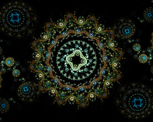 Fototapeta premium Digitally generated image. Colorful fractal, elegant, delicate flower pattern. Abstract floral fractal background for art projects.