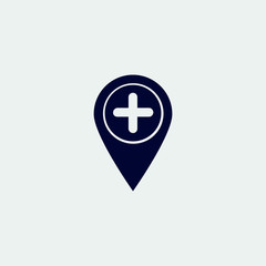 Obraz premium hospital location icon, vector illustration. flat icon