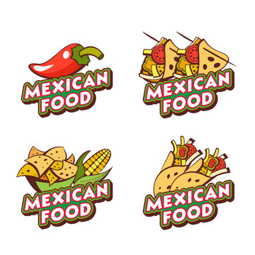 Mexican food. The emblem, the logo of Mexican cuisine. Vector illustration.