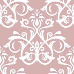Orient vector classic purple and white pattern. Seamless abstract background with vintage elements. Orient background. Ornament for wallpaper and packaging