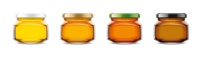 Clear Honey Jar mockup. Extra small size