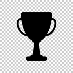 Silhouette of champions cup. Simple icon. On transparent backgro