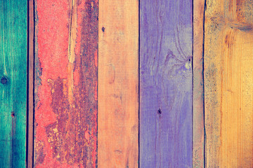 Background of multi-colored wooden boards
