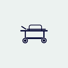 hospital bed icon, vector illustration