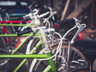 Fototapeta na wymiar Bicycle parking Hipster lifestyle travel transportation