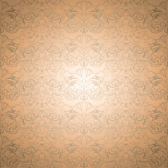 Gold vintage background , royal with classic Baroque pattern, Rococo with darkened edges background(card, invitation, banner). square format