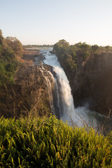 african waterfall in the mountain