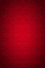 Red vintage background , royal with classic Baroque pattern, Rococo with darkened edges backgroundcard, invitation, banner. vertical format
