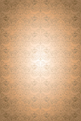gold vintage background , royal with classic Baroque pattern, Rococo with darkened edges background(card, invitation, banner). vertical format