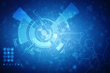 2d render of dna structure, abstract background
