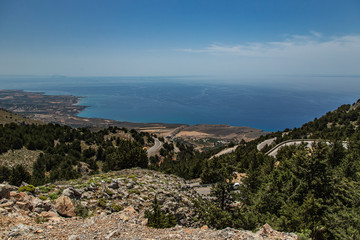 Fototapeta na wymiar Top view on coastal line of Crete