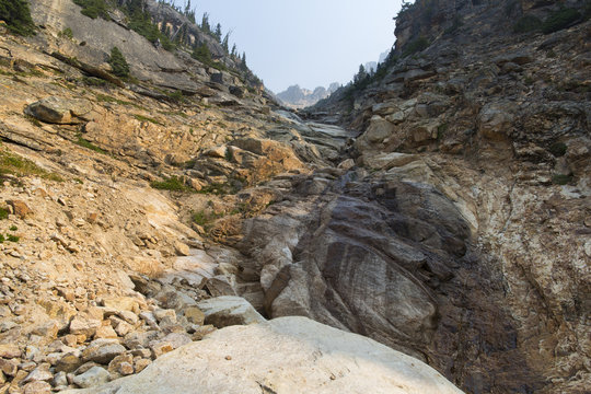 Towering cliffs and mountains along the Pacific Crest Trail, North Cascades, Washington