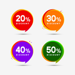 Discount price sale bubble banners. Price tags label. Special offer flat promotion sign design