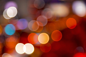 Urban lights bokeh image, defocused city lights