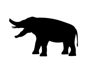 Obraz na płótnie Canvas Platybelodon elephant silhouette extinct mammal animal
