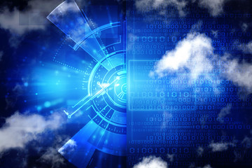 2d illustration technology background
