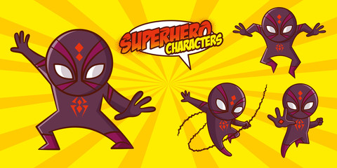 Superhero character Superheroes Set Vector illustration design