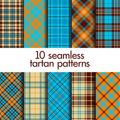 Set of seamless tartan patterns