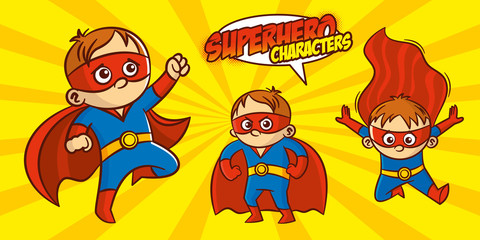 Superhero character Superheroes Set Vector illustration design