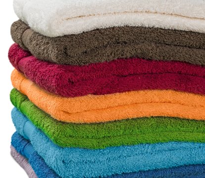 Closeup of a Stack of Clean Towels