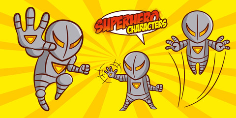 Superhero character Superheroes Set Vector illustration design
