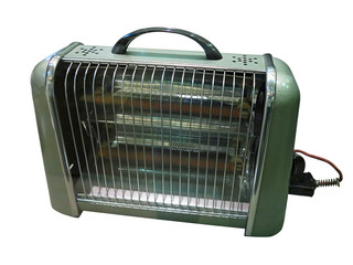 Vintage metallic electric heater ceramic heater isolated on white