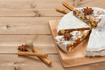 Homebaked Panforte Made Of Hazelnut, Pistachio, Cashew Nuts, Figs, Honey, Spices.