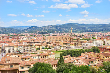 Fototapeta na wymiar Aerial view of Florence seen from the 