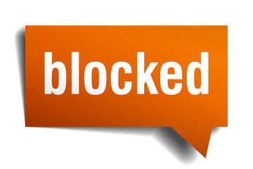 blocked orange 3d speech bubble