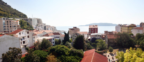 Fototapeta na wymiar A view at Rafailovici, holiday resort in Montenegro