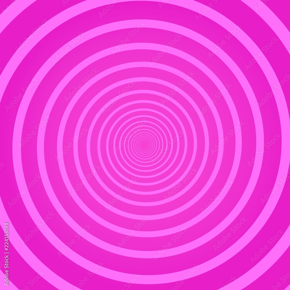 Sticker pink geometric psychedelic square background with circular rotating swirl, helix or vortex. backdrop