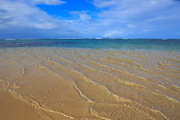 Tropical sea and blue sky background. Travel background.