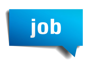 job blue 3d speech bubble