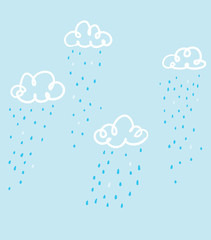 Fall rainy clouds background. Vector illustration