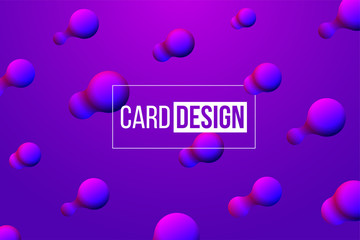 Fototapeta premium Card design template. Vector abstract metaball shapes on violet background.