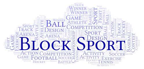 Fototapeta premium Block Sport word cloud.