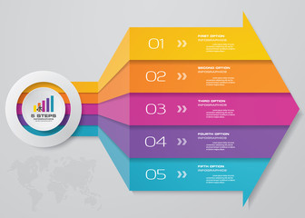 5 steps arrow infographics chart design element. For data presentation. EPS 10.