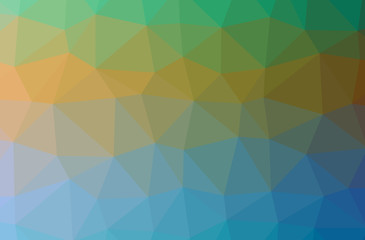 Illustration of abstract low poly blue horizontal background.