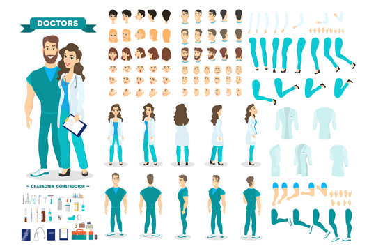 Doctor couple character set for the animation