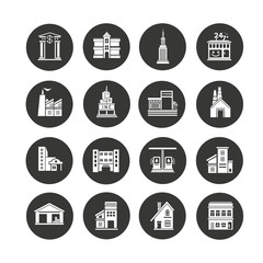 building icons set in circle button style