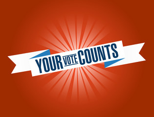 Your vote counts bright ribbon message